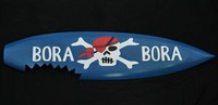 Surfboard 100cm Bora Bora Deko Surfbrett Totenkopf Polynesien Surfer Pirat Neu