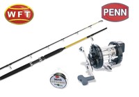 Penn / WFT Norwegen Combo mit Penn Commander LC 20 RH  Rute Never Crack + Schnur