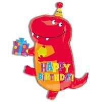 Folienballon Luftballon Heliumballon SuperShape Happy Birthday Dinosaurier 48x63