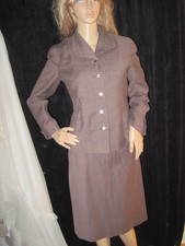 Vintage 1940's Brown Wool Skirt Suit by I. Magnin Importers Size Medium