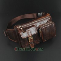 Tasche Herren Bauch Gürteltasche Vintage Reise Messenger Schulter Brust Bag Pack