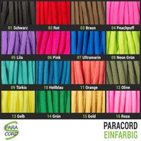 Paracord 550 30m 15m 5m 2m Type III 4mm EINHEITSFARBEN