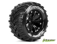 LOUISE 2,8 MT-Cyclone soft Felge schwarz 1/2 Offset Monstertruck Kompletträder