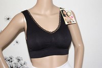 Sport Bustier mit Einlage u.Spitze  M/L ; XL weiß schwarz blau rosa pink flider