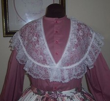 Civil War/Victorian/Sass Ladies Lace Bertha Fichu (White)