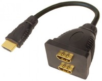 HIGH-SPEED HDMI™Y-ADAPTER VERTEILER SPLITTER KABEL HDTV 3D FULL-HD 1080p 2-FACH