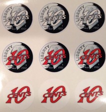 10 Cent Gumball Vending Machine Price Stickers