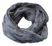 No Name kuscheliger Loop-Schal Zopfmuster hellgrau-  Neu