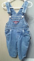 Harley Davidson Blue kids Jean Overalls Toddler 18M GUC