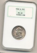 1948S Quarter Ngc Ms 65 Toned Lot 60C