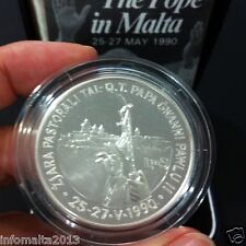 1990 Malta Pope in Malta Silver Proof Coin Box And Certificate #0557