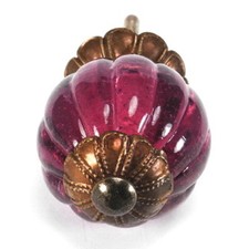 8 Lt. Berry Glass Cabinet Knobs Kitchen Drawer Pulls Round Handles #K169 F