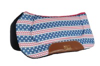 WESTERNPAD Stars PONY-Vb/Wb EXTRA DICK hochwertig TEDDYINNENFUTTER blau/weiß/rot