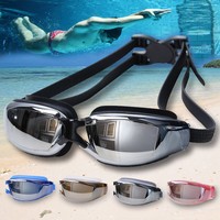 Professionelle Anti-Nebel/ UV Schwimmbrille Brillen Schwarz Silikon Training