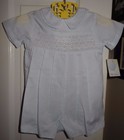 PETIT AMI BOYS 6 MONTH SMOCKED BLUE ONE PIECE ROMPER NWT
