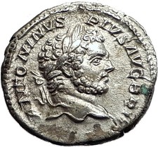 CARACALLA 213AD Rome Authentic Genuine Ancient Silver Roman Coin Liberty i59057