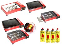 Gasgrill BBQ Camping-Grill Tragbar Grillplatte Tischgrill Barbeque 1x Butangas