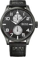Hugo Boss Gent's 3-Hand Aeroliner Maxx Kevlar Strap Pilot Designer Watch 1513086
