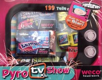 PYRO SHOW 199 TEILIG KNALLER WECO FEUERWERK PARTY VULKANE KINDERFEUERWERK