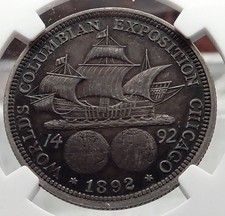 1892 COLUMBUS Ship Commemorative Silver Half Dollar USA Coin NGC Certified 58121