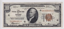 United States 1929 $10 Federal Reserve Bank of Chicago Il Note G02896881A