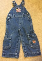 Boys Girls Disney Store 18 Months Mickey Mouse Denim Overalls Service Station 