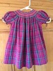 Strasburg Purple Plaid Bishop Style Smocked Dress Size 12 Months