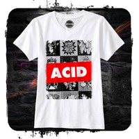 PHUNKZ T-SHIRT ACID LSD ALBERT HOFFMAN BLOTTER ART PINK ELEPHANT TRIPPY MDMA XTC