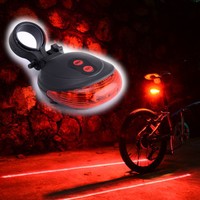 Fahrrad 5 Rot LED 2 Laser Rücklicht Sicherheit Licht Rücklampe  Beleuchtung 3482