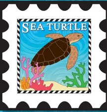 Sea Turtle Sealife Collection Stamp Coral Ocean Zebra Quilt Pattern