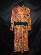 New listing
Vintage Psychedelic 60s S M Orange Yellow Black Hippie Maxi Dress Floral Flowers