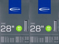2x Schwalbe AV 17 Schlauch 28" 622 Ventil: Auto Schrader AV17 Autoventil 28 Zoll