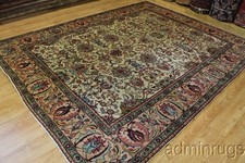 Allover Floral Handmade Ivory Tabriz Persian Wool Oriental Area Rug Carpet 8X11