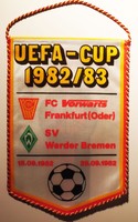 FC Vorwärts Frankfurt v SV Werder Bremen Wimpel EC UEFA-Cup 1982/83 Pennant DDR