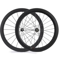 50mm+60mm Carbone Laufradsatz Geschliffen Carbon Drahtreifen Fahrrad Laufräder