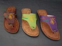 LaRocco Ledersandalen Zehensandalen Echtleder Sandale Zehentrenner Schlapfen 33.