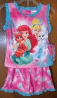 Girls Short Pajamas sz24mos DISNEY PRINCESS Silky Pink w/Ruffles & PrincessesNWT