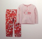NWT Baby Girls Carters 2Pc Pink I Love Cookies with Mommy Pajama Set Sz 12M