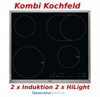 Kombi Kochfeld AEG HK634150XB Autark 2 x Induktion 2 x Ceran Glaskeramik NEU