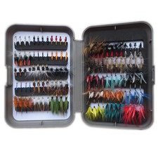 120pcs vintage wet and dry fly fishing lure stream trout fishing