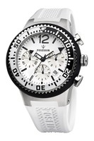 POSEIDON Herren-Armbanduhr L Chronograph Silikon UP00458 Weiß UVP 199,- €
