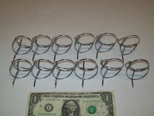 Lot of 12 Vintage Wire Double Footed Spinning 1-3/8" Ring Rod Guide - Nos