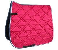 Schabracke Equest DR Dressur Piquet Cotton viola-red  weiß blaustein NEU