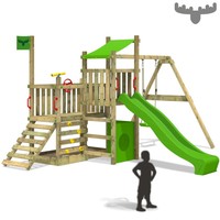FATMOOSE PowerPalm Triple XXL Spielturm Spielhaus Stelzenhaus Rutsche Schaukel