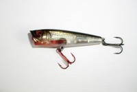 Ikiru Popper 6,5cm/7gramm - Oberflächenwobbler im wunderschönen Rotauge-Color