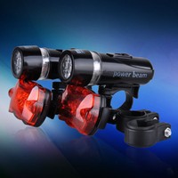 2x 5 LED Fahrradbeleuchtung Set Fahrradlampe Fahrradlicht Fahrradleuchte *NEU*