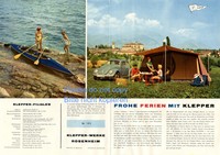 Zelt Klepper Faltblatt v. 1959 Faltboot Regenmantel Rosenheim Reklame Camping ad