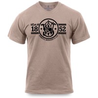 Smith & Wesson Mens Logo Established 1852 Short Sleeve T-Shirt Khaki   S - XXL