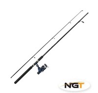 ANGELRUTE STECKRUTE 2,10m UND ANGELROLLE TOP ANGELSET ALLROUND 