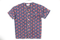 Vtg Boys Pajamas 70s Color Block Blue Red Print 100% Cotton 350 Collection Sz 18